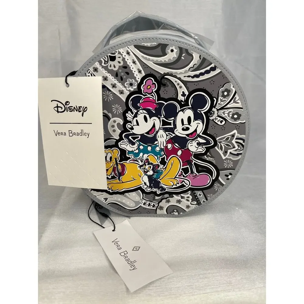 Vera Bradley x Disney Whimsy Cosmetic Case Micky Mouse Piccadilly Paisley Gray